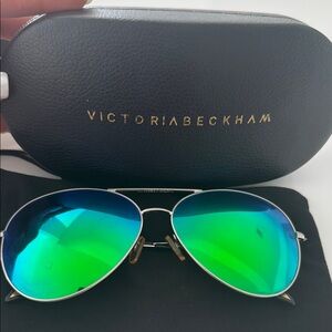 Victoria Beckham Green Aviator Sunglasses